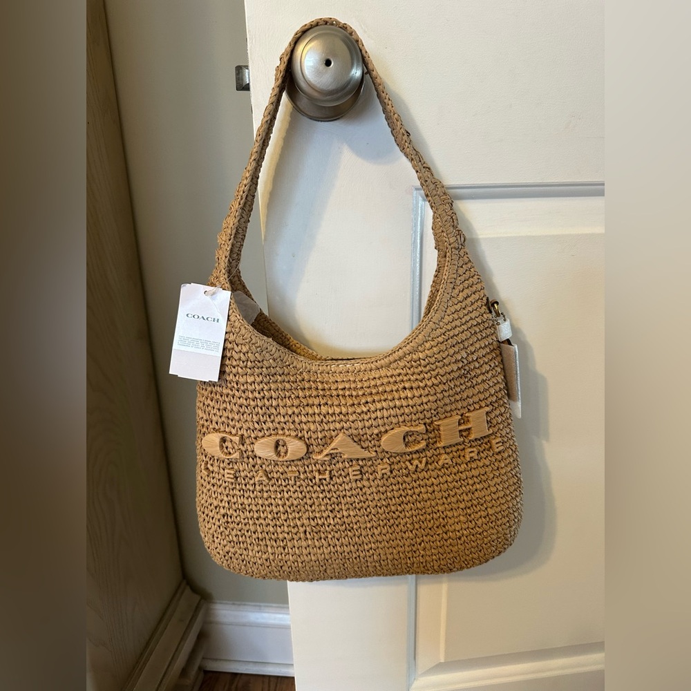 Coach Brooklyn 28 Raffia bag